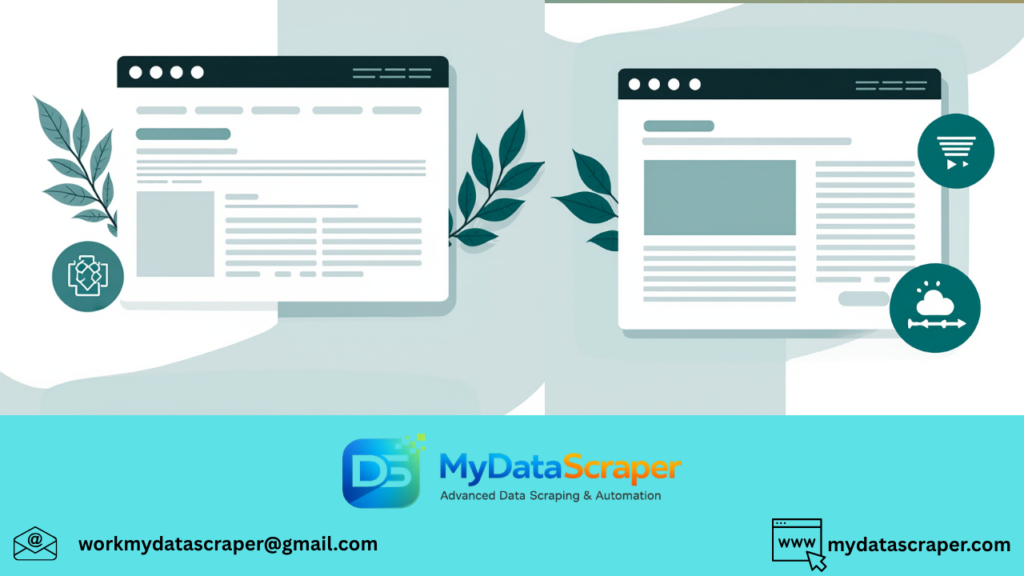 Comparison between static HTML scraping and rendered browser scraping MDS