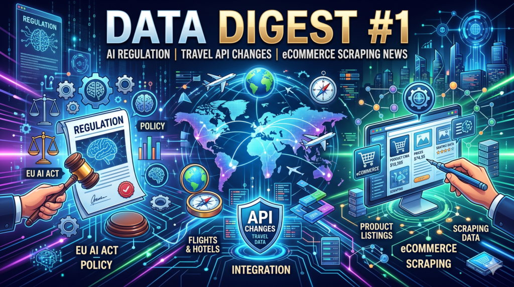 Data Digest #1 AI Regulation, Travel API Changes & eCommerce Scraping News