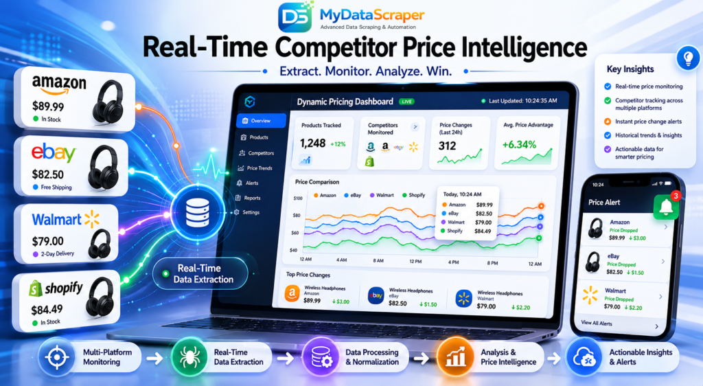Hero image showing real-time competitor price data extracted